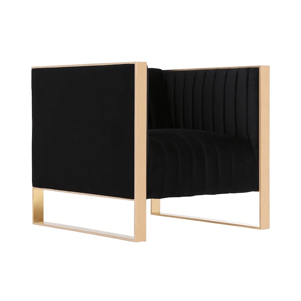 Manhattan Comfort Trillium Accent Chair in Black and Rose Gold AC055-BK - main